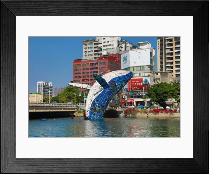 Framed Print : 13132457. Whale in Love ecological art installation in the Love River Framed Print : 13132457. Whale in Love ecological art installation in the Love River