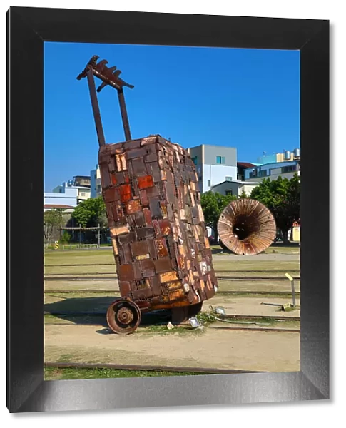 13132479. Metal art at the Takao Railway Museum by the Pier 2 Art Center