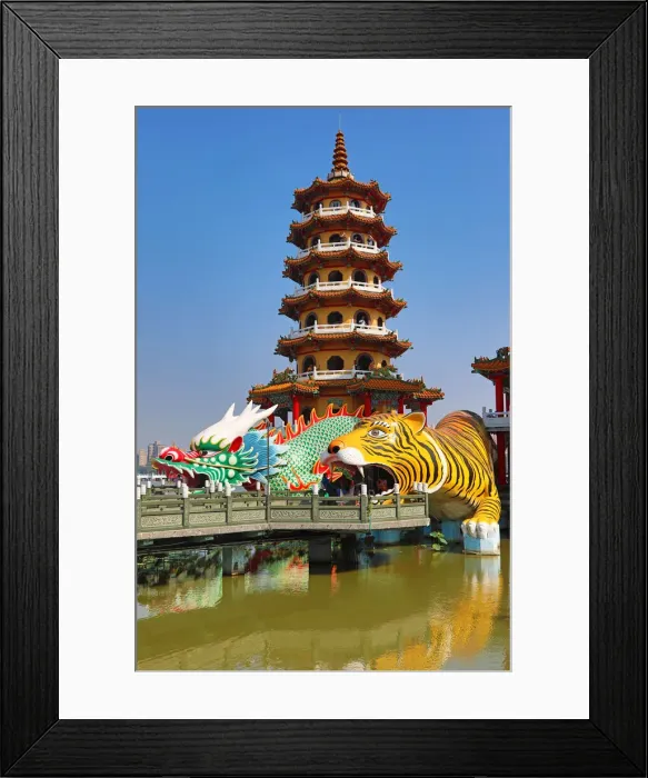 Framed Print : 13132498. Dragon and Tiger Pagodas temple at the Lotus Ponds, Kaohsiung, Taiwan Date Framed Print : 13132498. Dragon and Tiger Pagodas temple at the Lotus Ponds, Kaohsiung, Taiwan Date