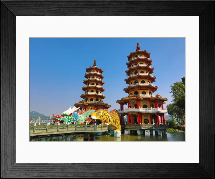 Framed Print : 13132501. Dragon and Tiger Pagodas temple at the Lotus Ponds, Kaohsiung, Taiwan Date Framed Print : 13132501. Dragon and Tiger Pagodas temple at the Lotus Ponds, Kaohsiung, Taiwan Date