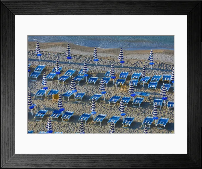 Framed Print : 13132525. Beach chairs and umbrellas on the beach at Vietri Sul Mare Framed Print : 13132525. Beach chairs and umbrellas on the beach at Vietri Sul Mare