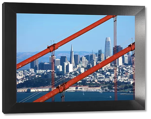 13132545. Golden Gate Bridge and city skyline, San Franciso, California, USA Date