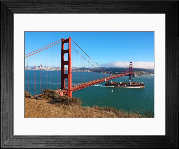 Framed Print : 13132547. Golden Gate Bridge, San Franciso, California, USA Date