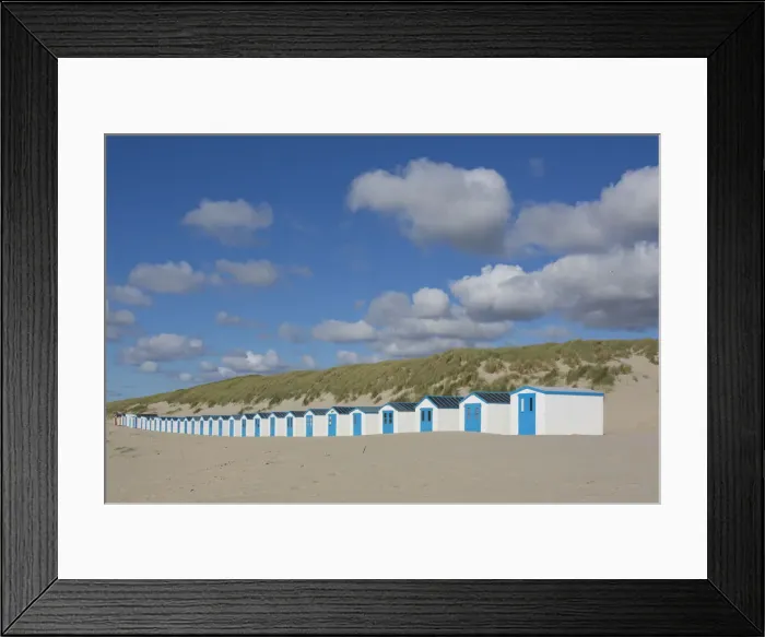 Framed Print : 13132643. Colourful huts at the beach - island of Texel - Netherlands Date Framed Print : 13132643. Colourful huts at the beach - island of Texel - Netherlands Date