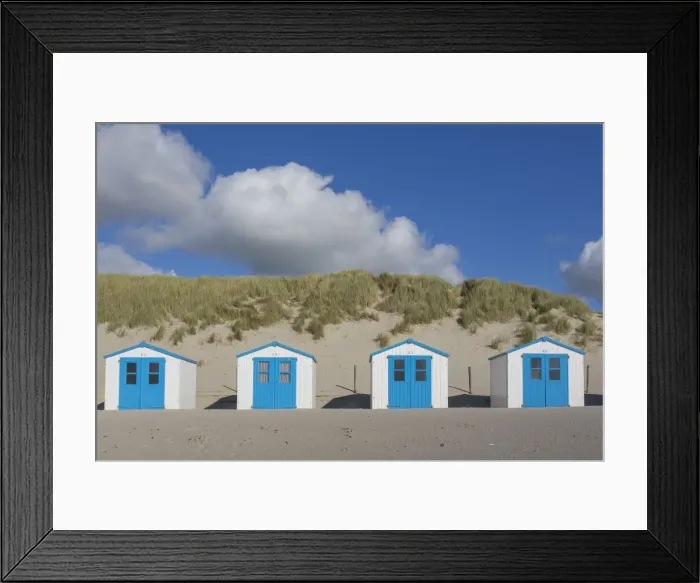 Framed Print : 13132644. Colourful huts at the beach - island of Texel - Netherlands Date Framed Print : 13132644. Colourful huts at the beach - island of Texel - Netherlands Date