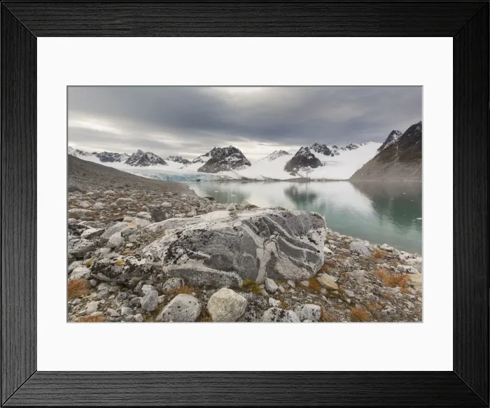 Framed Print : 13132653. View at glacier Gullybreen - Svalbard - Norway Date Framed Print : 13132653. View at glacier Gullybreen - Svalbard - Norway Date
