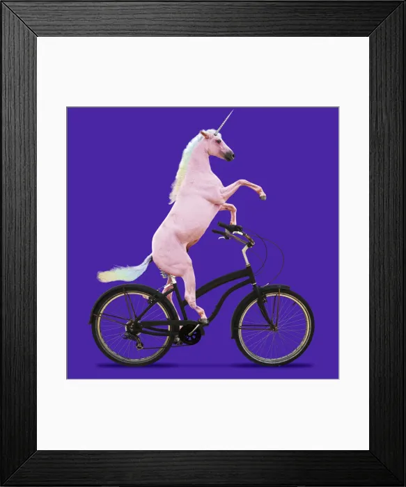 Framed Print : 13131761. Unicorn, riding a bike Date Framed Print : 13131761. Unicorn, riding a bike Date