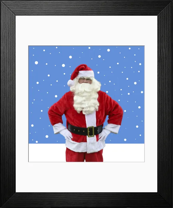 Framed Print : Father Christmas / Santa Claus in illustrated snow scene Framed Print : Father Christmas / Santa Claus in illustrated snow scene