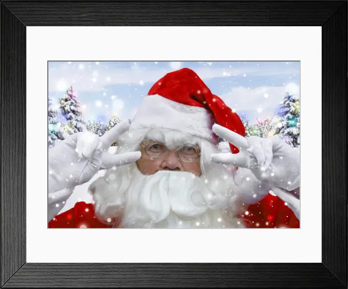 Framed Print : Father Christmas  /  Santa Claus in winter snow scene