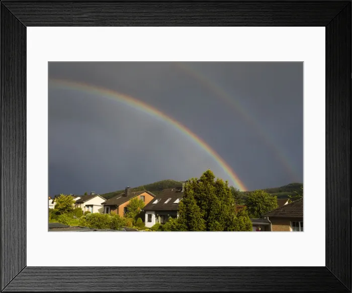Framed Print : P2A2121. Double Rainbow - during summer storm Framed Print : P2A2121. Double Rainbow - during summer storm