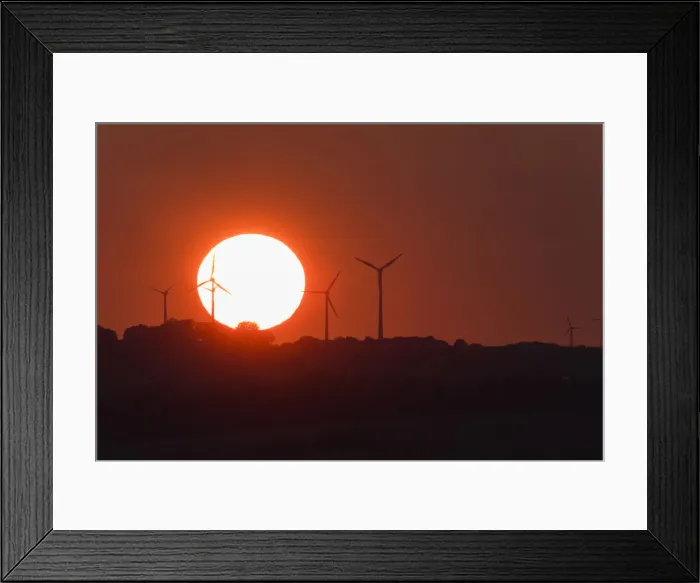 Framed Print : P2A2849. Wind Park - with setting sun, North Hessen, Germany Date: 11-Feb-19 Framed Print : P2A2849. Wind Park - with setting sun, North Hessen, Germany Date: 11-Feb-19