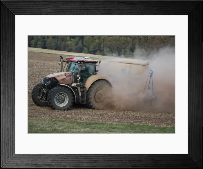 Framed Print : P2A3129. Farm Tractor - veiled in dust, sowing out seed after the drought in August Framed Print : P2A3129. Farm Tractor - veiled in dust, sowing out seed after the drought in August