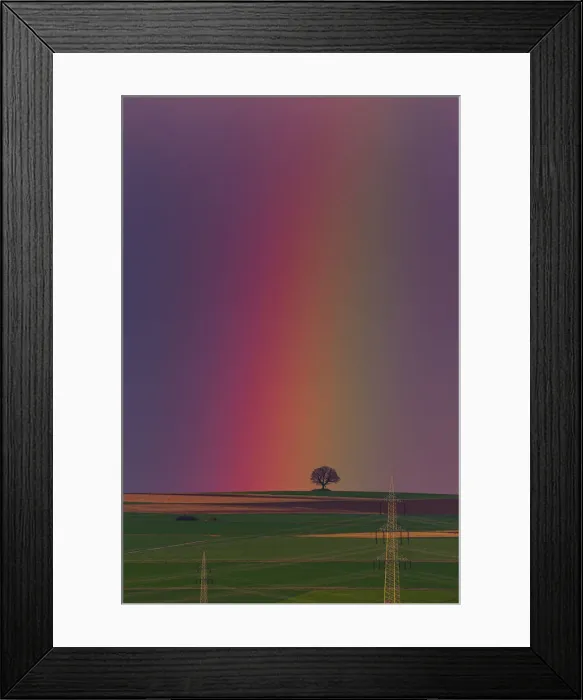 Framed Print : Rainbow, appearing over arable land, Lower Saxony, Germany Framed Print : Rainbow, appearing over arable land, Lower Saxony, Germany