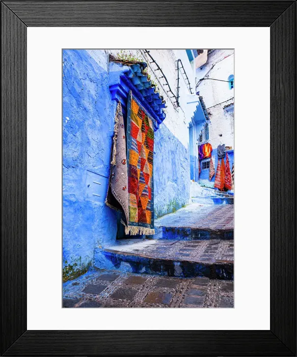 Framed Print : Chefchaouen, Morocco. Blue washed buildings Date: 25-04-2018 Framed Print : Chefchaouen, Morocco. Blue washed buildings Date: 25-04-2018