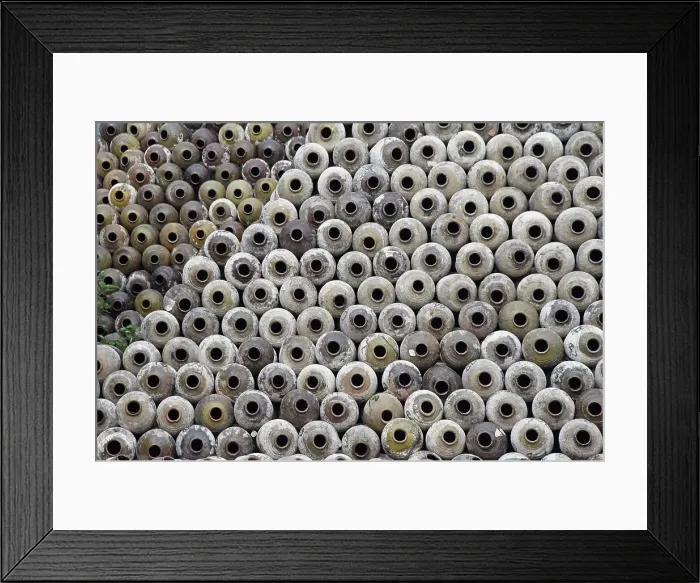 Framed Print : Big pile of wine jars in a winery, Zhejiang Province, China Date: 01-09-2018 Framed Print : Big pile of wine jars in a winery, Zhejiang Province, China Date: 01-09-2018