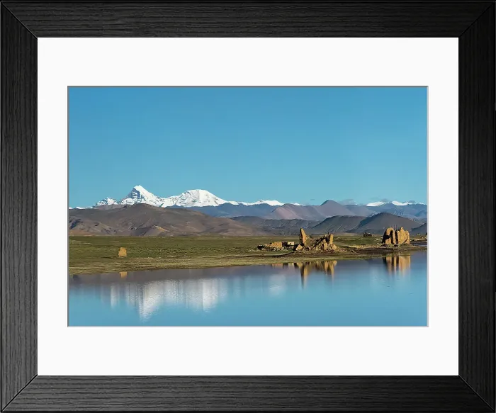 Framed Print : Ruins by a lake on Tibetan Plateau, Dhaulagiri (8167m) in the distance on the left, Shigatse Prefecture, Tibet, China Date: 12-09-2018 Framed Print : Ruins by a lake on Tibetan Plateau, Dhaulagiri (8167m) in the distance on the left, Shigatse Prefecture, Tibet, China Date: 12-09-2018