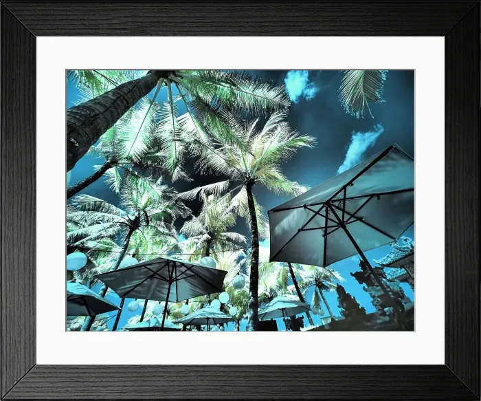 Framed Print : Bali, Ubud. Umbrellas, Ponds and pools at hotel in Ubud Date: 14-04-2018 Framed Print : Bali, Ubud. Umbrellas, Ponds and pools at hotel in Ubud Date: 14-04-2018