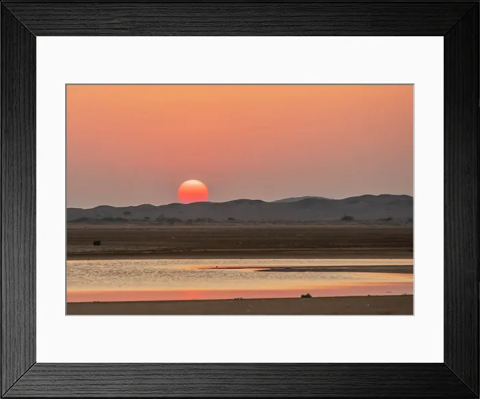 Framed Print : Middle East, Arabian Peninsula, Ash Sharqiyah South, Jalan Bani Buali. Sun setting over hills and coastal marsh in Oman. Date: 27-10-2019 Framed Print : Middle East, Arabian Peninsula, Ash Sharqiyah South, Jalan Bani Buali. Sun setting over hills and coastal marsh in Oman. Date: 27-10-2019