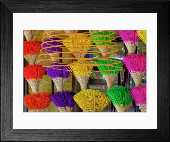 Framed Print : Vietnam. Colorful incense for sale. Date: 17-06-2019