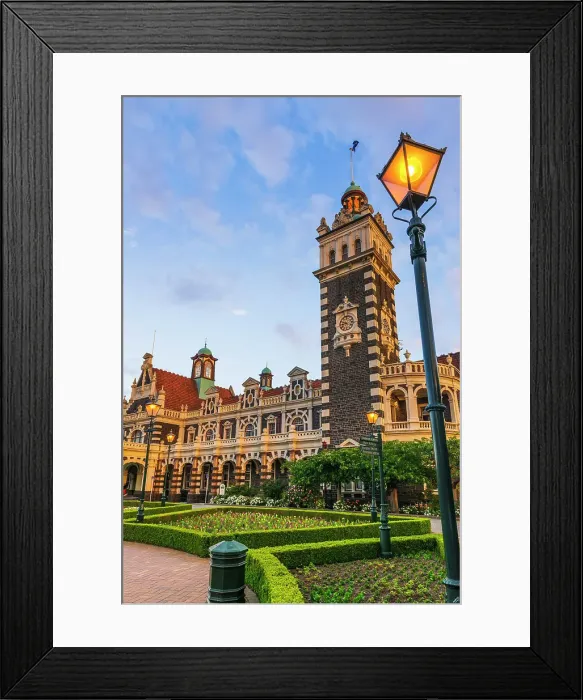 Framed Print : The Dunedin Railway Station, Dunedin, South Island, New Zealand (Editorial Use Only) Date: 22-06-2021