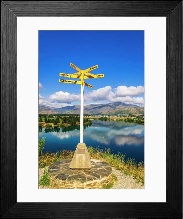 Framed Print : Location sign at the Bruce Jackson Lookout, Cromwell, Central Otago, South Island, New Zealand (Editorial Use Only) Date: 22-06-2021 Framed Print : Location sign at the Bruce Jackson Lookout, Cromwell, Central Otago, South Island, New Zealand (Editorial Use Only) Date: 22-06-2021