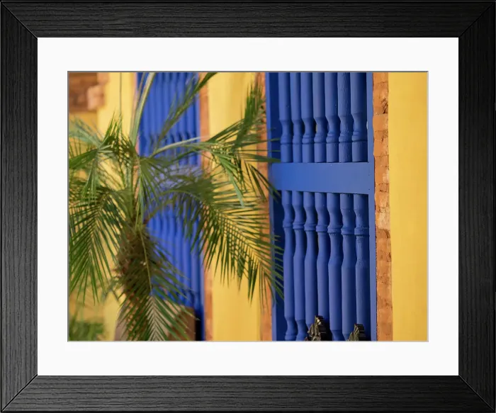 Framed Print : Cuba, Trinidad, UNESCO World Heritage Site, blue shutters in courtyard of Casa Particular, Spanish style colonial home. (PR) Date: 08-02-2016 Framed Print : Cuba, Trinidad, UNESCO World Heritage Site, blue shutters in courtyard of Casa Particular, Spanish style colonial home. (PR) Date: 08-02-2016