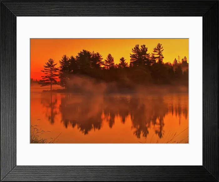 Framed Print : Canada, Ontario. Wanapitei River at sunrise. Date: 10-10-2008 Framed Print : Canada, Ontario. Wanapitei River at sunrise. Date: 10-10-2008