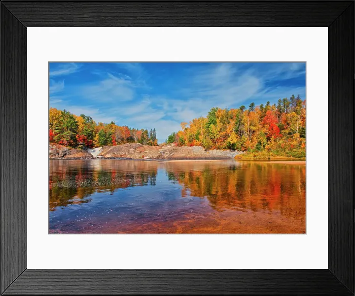 Framed Print : Canada, Ontario, Chutes Provincial Park. Reflections on Aux Sables River in autumn. Date: 08-10-2019 Framed Print : Canada, Ontario, Chutes Provincial Park. Reflections on Aux Sables River in autumn. Date: 08-10-2019