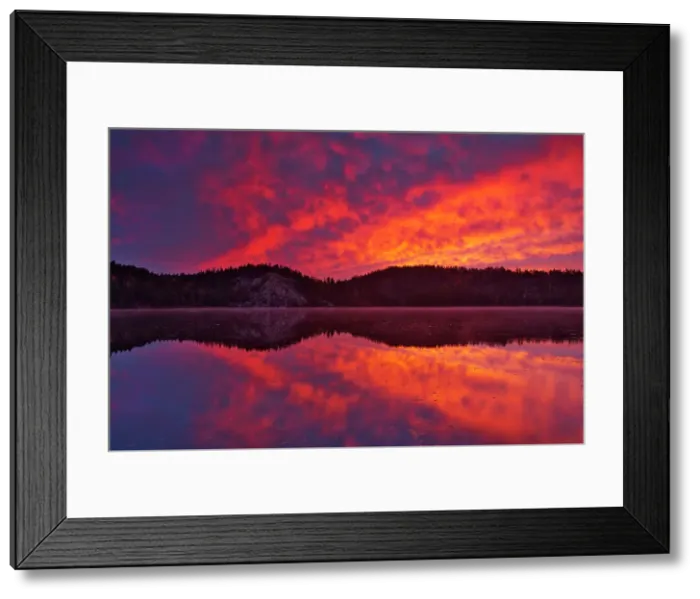 Framed Print : Canada, Ontario, Capreol. Clouds reflected in Vermilion River at sunrise. Date: 02-10-2012 Framed Print : Canada, Ontario, Capreol. Clouds reflected in Vermilion River at sunrise. Date: 02-10-2012