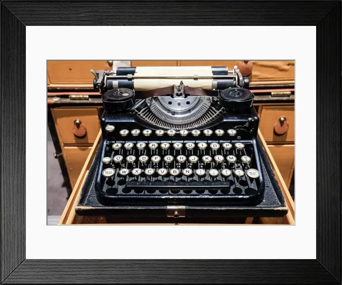 Framed Print : Old French typewriter. Date: 15-12-2017 Framed Print : Old French typewriter. Date: 15-12-2017
