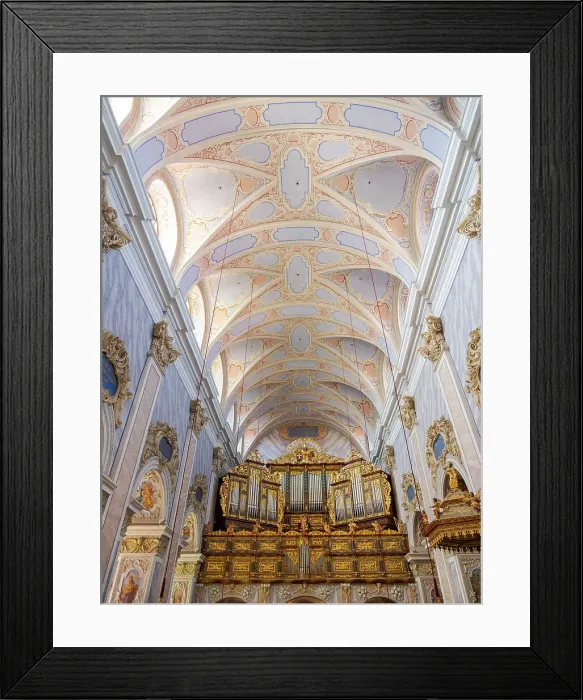 Framed Print : The collegiate church, the interior. Gottweig Abbey, a UNESCO World Heritage Site, Wachau, Lower Austria. (Editorial Use Only) Date: 11-09-2020