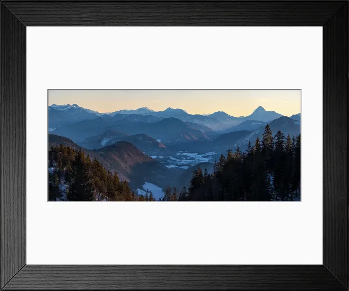 Framed Print : View towards Jachenau, Mt. Jochberg and Mt. Guffert. View from Mt. Herzogstand near lake Walchensee. Germany, Bavaria Date: 29-12-2020 Framed Print : View towards Jachenau, Mt. Jochberg and Mt. Guffert. View from Mt. Herzogstand near lake Walchensee. Germany, Bavaria Date: 29-12-2020