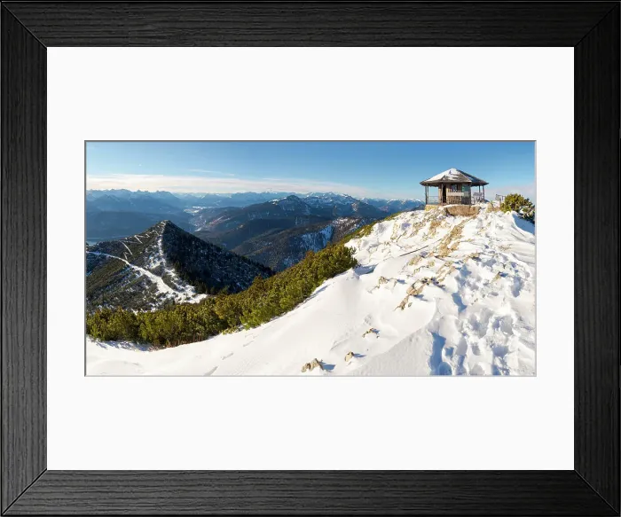Framed Print : View towards the summit pavilion. View from Mt. Herzogstand near lake Walchensee. Germany, Bavaria Date: 29-12-2020 Framed Print : View towards the summit pavilion. View from Mt. Herzogstand near lake Walchensee. Germany, Bavaria Date: 29-12-2020