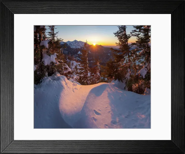 Framed Print : View from Mt. Jochberg near lake Walchensee towards Mt. Herzogstand during winter in the Bavarian Alps. Germany, Bavaria Date: 24-03-2021 Framed Print : View from Mt. Jochberg near lake Walchensee towards Mt. Herzogstand during winter in the Bavarian Alps. Germany, Bavaria Date: 24-03-2021