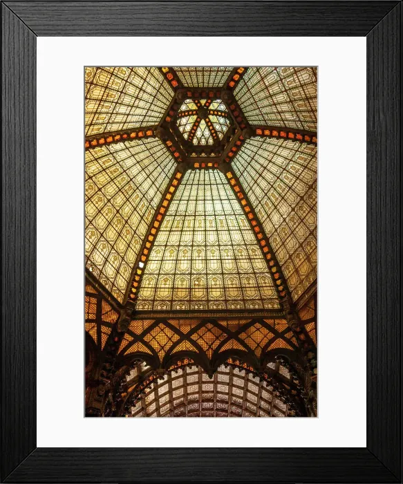 Framed Print : Stained glass ceiling inside Ferenciek Tere (Square of the Franciscans), an important public transport junction for the bus line and for the Budapest Metro. Budapest, Capital of Hungary, Europe Date: 28-06-2007 Framed Print : Stained glass ceiling inside Ferenciek Tere (Square of the Franciscans), an important public transport junction for the bus line and for the Budapest Metro. Budapest, Capital of Hungary, Europe Date: 28-06-2007