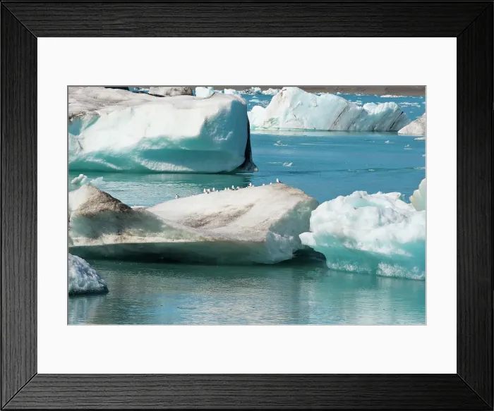 Framed Print : Icebergs in Jokulsarlon Glacial Lagoon, Iceland Date: 23-07-2017
