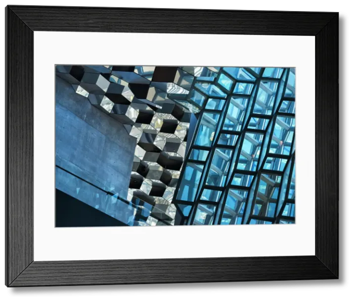 Framed Print : Inside Harpa Concert Hall and Conference Center inspired by the basalt landscape of Iceland, Reykjavik, Iceland Date: 27-07-2017 Framed Print : Inside Harpa Concert Hall and Conference Center inspired by the basalt landscape of Iceland, Reykjavik, Iceland Date: 27-07-2017