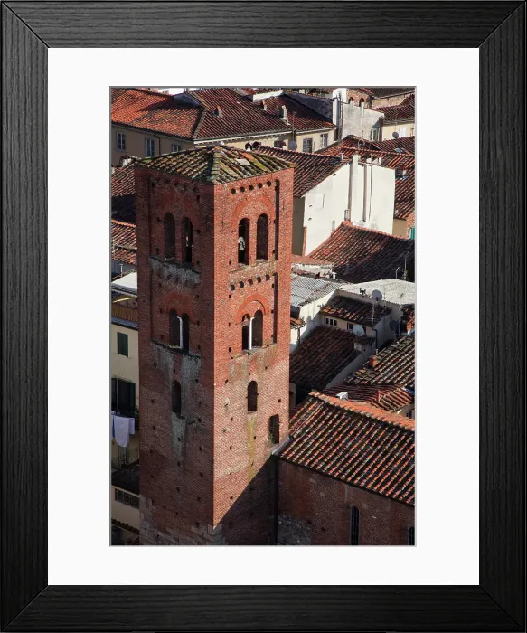 Framed Print : Italy, Tuscany, Lucca. The bell tower of the church San Pietro Somaldi, a Gothic-style, Roman Catholic church located on a Piazza. Date: 09-10-2010 Framed Print : Italy, Tuscany, Lucca. The bell tower of the church San Pietro Somaldi, a Gothic-style, Roman Catholic church located on a Piazza. Date: 09-10-2010
