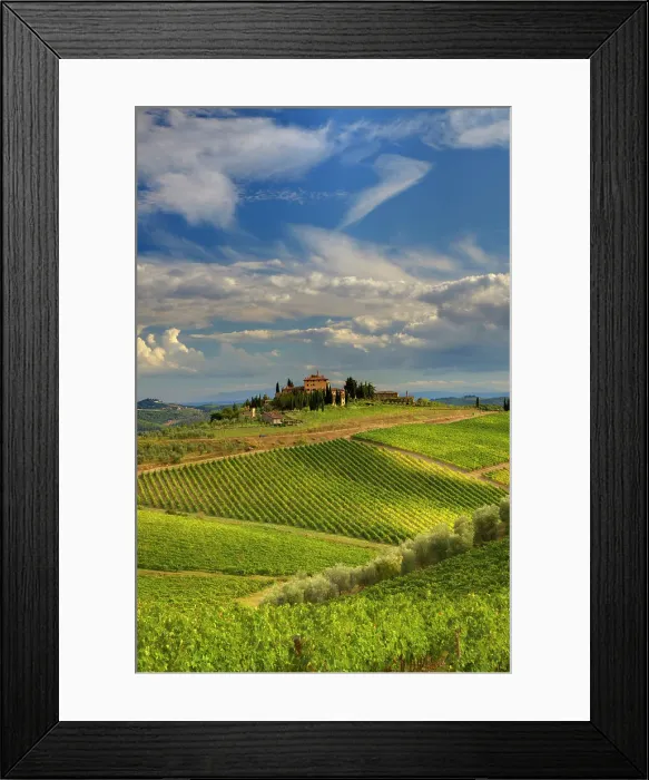 Framed Print : Italy, Tuscany. A view of the vineyards and villa in Chianti region of Tuscany, Italy. Date: 26-09-2010 Framed Print : Italy, Tuscany. A view of the vineyards and villa in Chianti region of Tuscany, Italy. Date: 26-09-2010