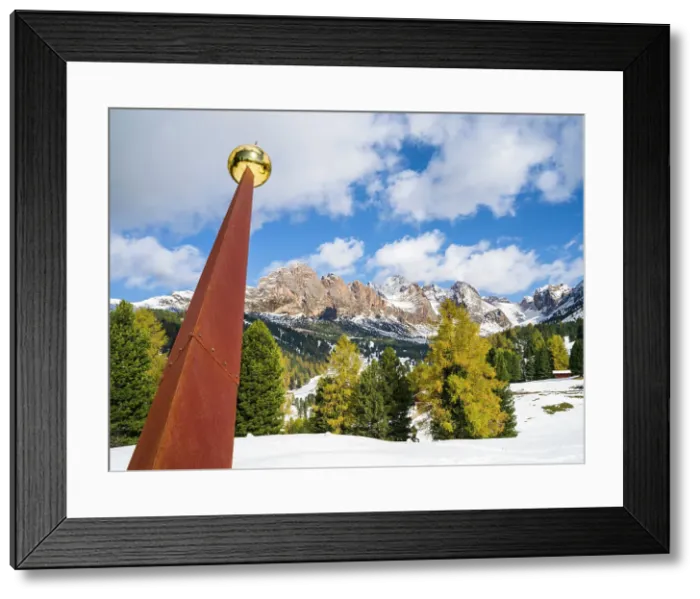 Framed Print : Giant sundial. Geisler mountain range in the dolomites of the Groden Valley or Val Gardena in South Tyrol, Alto Adige. The dolomites are listed as UNESCO World Heritage Site. Central Europe, Italy. Date: 18-10-2020 Framed Print : Giant sundial. Geisler mountain range in the dolomites of the Groden Valley or Val Gardena in South Tyrol, Alto Adige. The dolomites are listed as UNESCO World Heritage Site. Central Europe, Italy. Date: 18-10-2020