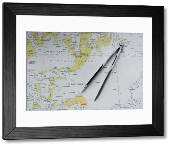 Framed Print : Svalbard Islands maritime map. Date: 05-06-2018 Framed Print : Svalbard Islands maritime map. Date: 05-06-2018