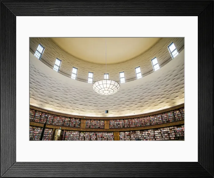 Framed Print : Sweden, Stockholm, City Library, circular interior by architect Erik Gunnar Asplund Date: 07-05-2019 Framed Print : Sweden, Stockholm, City Library, circular interior by architect Erik Gunnar Asplund Date: 07-05-2019