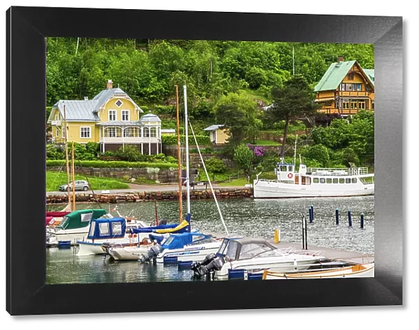 Sweden, Bohuslan, Gustavsberg, Sweden's Oldest Resort, waterfront view Date: 01-06-2019