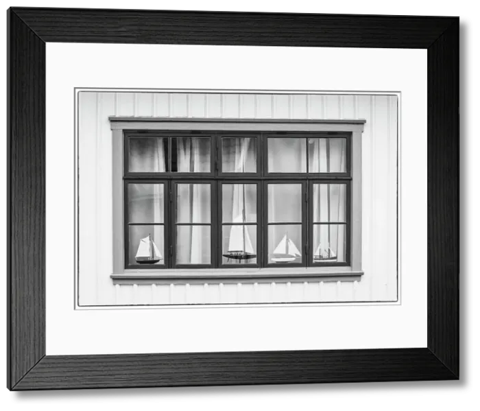 Framed Print : Sweden, Bohuslan, Fjallbacka, village house detail Date: 02-06-2019 Framed Print : Sweden, Bohuslan, Fjallbacka, village house detail Date: 02-06-2019