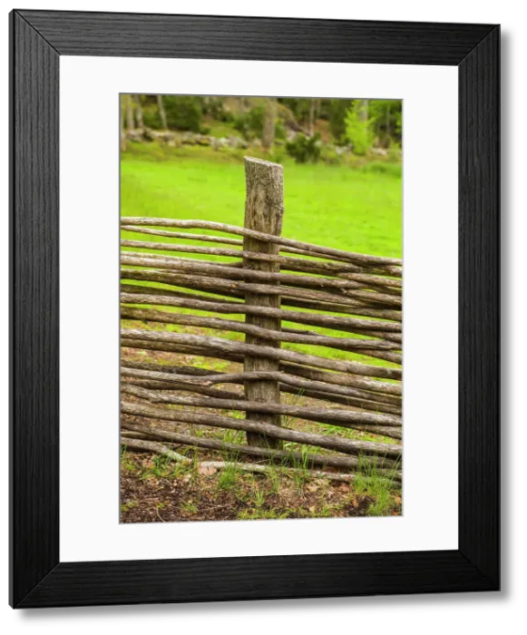 Framed Print : Sweden, Bohuslan, Tanumshede, traditional architecture, wood fence Date: 02-06-2019 Framed Print : Sweden, Bohuslan, Tanumshede, traditional architecture, wood fence Date: 02-06-2019