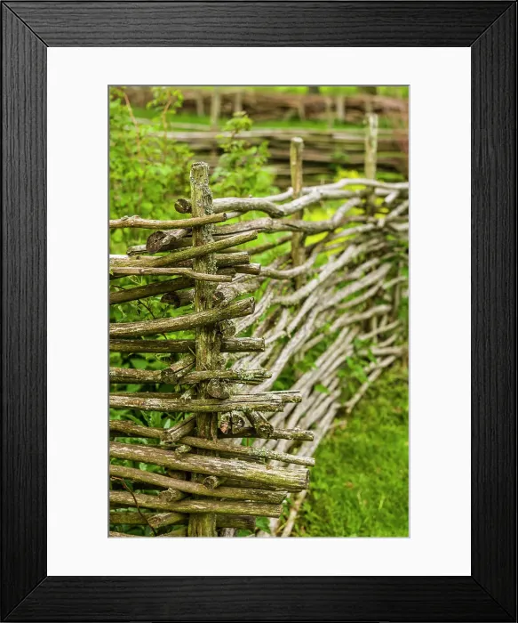 Framed Print : Sweden, Bohuslan, Tanumshede, traditional architecture, wood fence Date: 02-06-2019 Framed Print : Sweden, Bohuslan, Tanumshede, traditional architecture, wood fence Date: 02-06-2019
