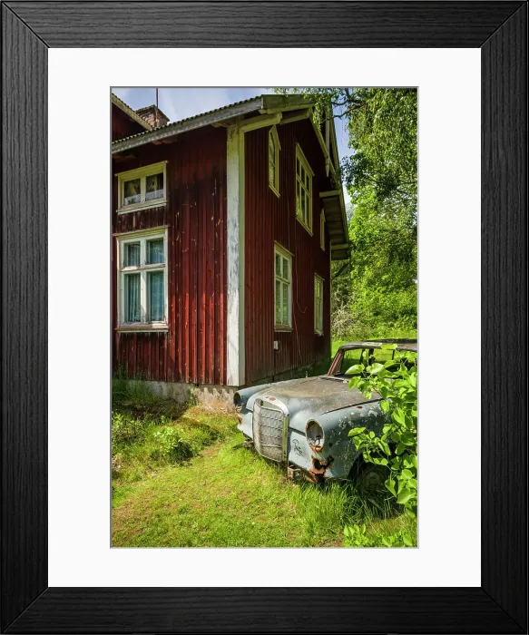Framed Print : Sweden, Varmland, Bastnas, Bastnas Car Cemetery public park, antique car junkyard Date: 04-06-2019 Framed Print : Sweden, Varmland, Bastnas, Bastnas Car Cemetery public park, antique car junkyard Date: 04-06-2019
