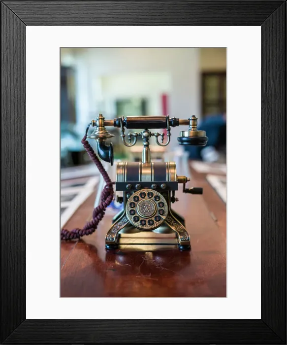 Framed Print : Sweden, Varmland, Karlskoga, Alfred Nobel's laboratory, antique laboratory telephone Date: 05-06-2019 Framed Print : Sweden, Varmland, Karlskoga, Alfred Nobel's laboratory, antique laboratory telephone Date: 05-06-2019
