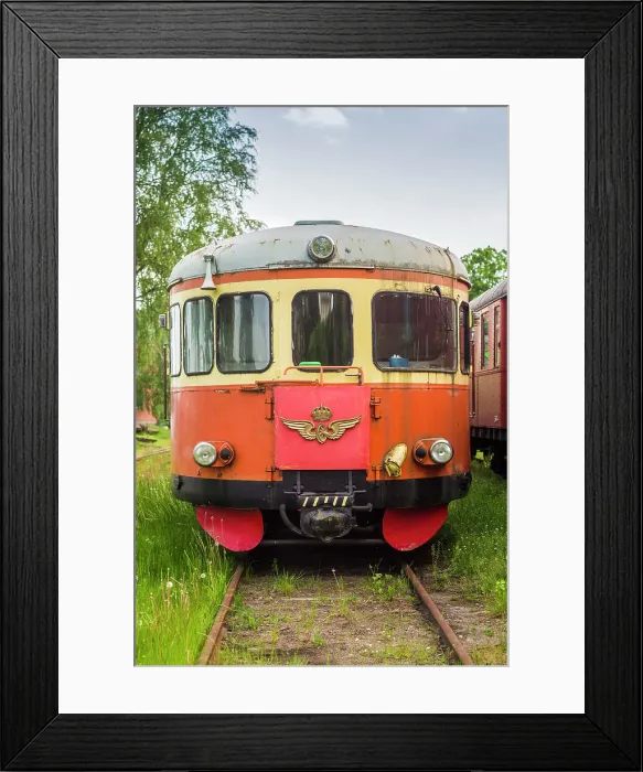 Framed Print : Sweden, Vastmanland, Nora, antique train wagons Date: 05-06-2019 Framed Print : Sweden, Vastmanland, Nora, antique train wagons Date: 05-06-2019