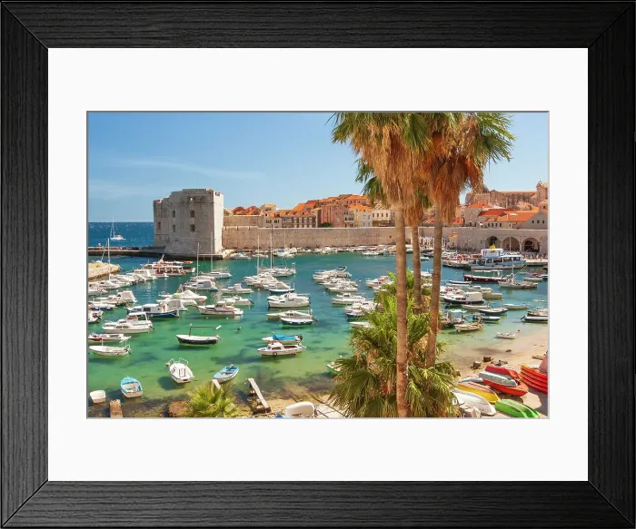 Framed Print : View of boats in Old Port, Dalmatian Coast, Adriatic Sea, Croatia, Eastern Europe. Date: 05-07-2007 Framed Print : View of boats in Old Port, Dalmatian Coast, Adriatic Sea, Croatia, Eastern Europe. Date: 05-07-2007